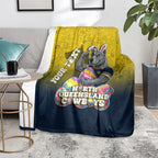 Personalized North Queensland Cowboys Blanket Easter Mascot - Colorful Eggs Cartoon Style
