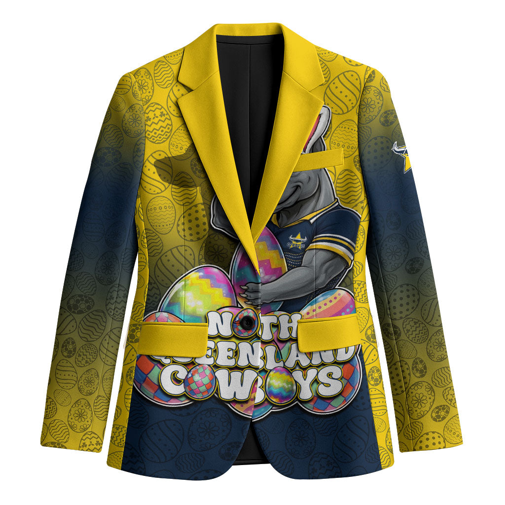 Personalized North Queensland Cowboys Blazer Easter Mascot - Colorful Eggs Cartoon Style