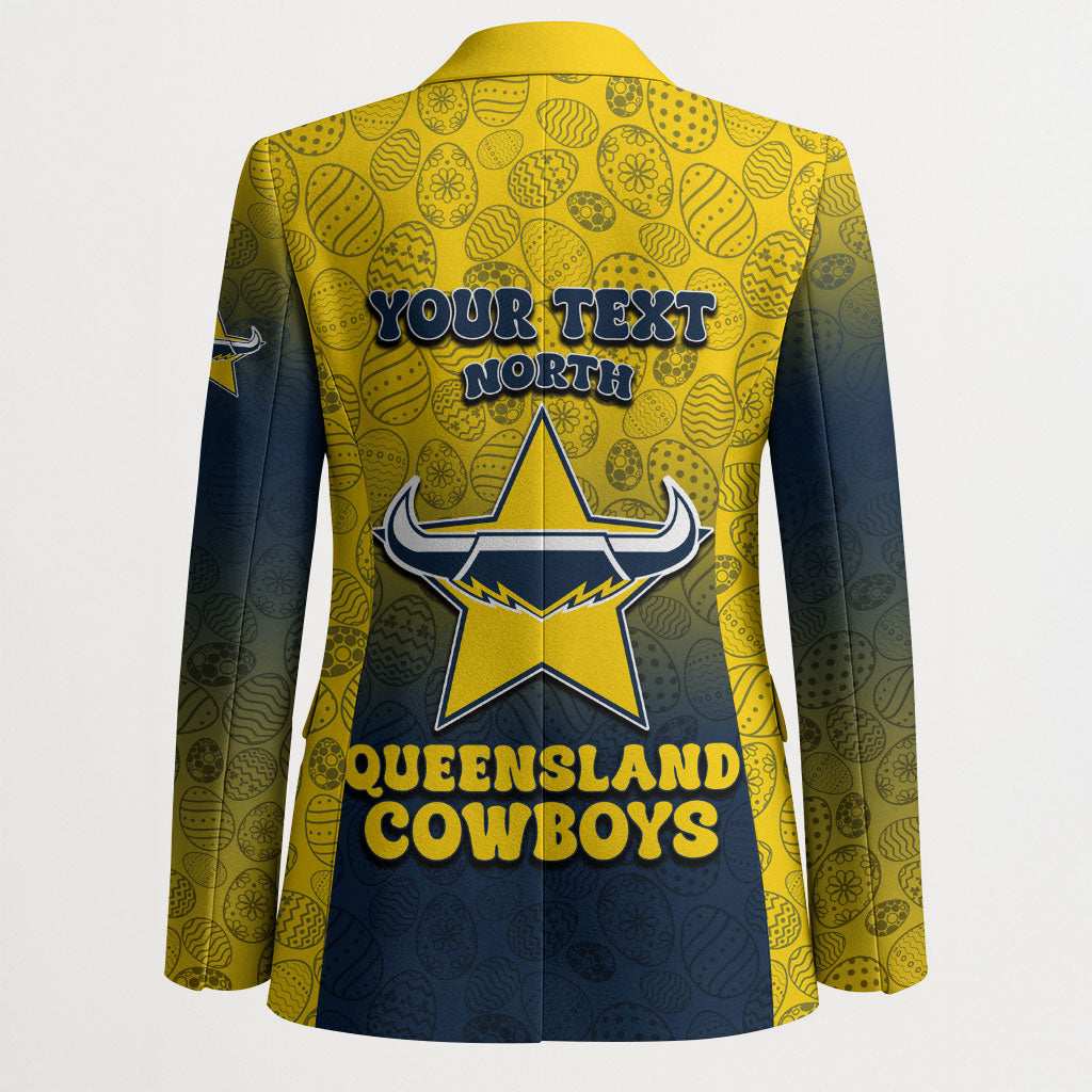 Personalized North Queensland Cowboys Blazer Easter Mascot - Colorful Eggs Cartoon Style