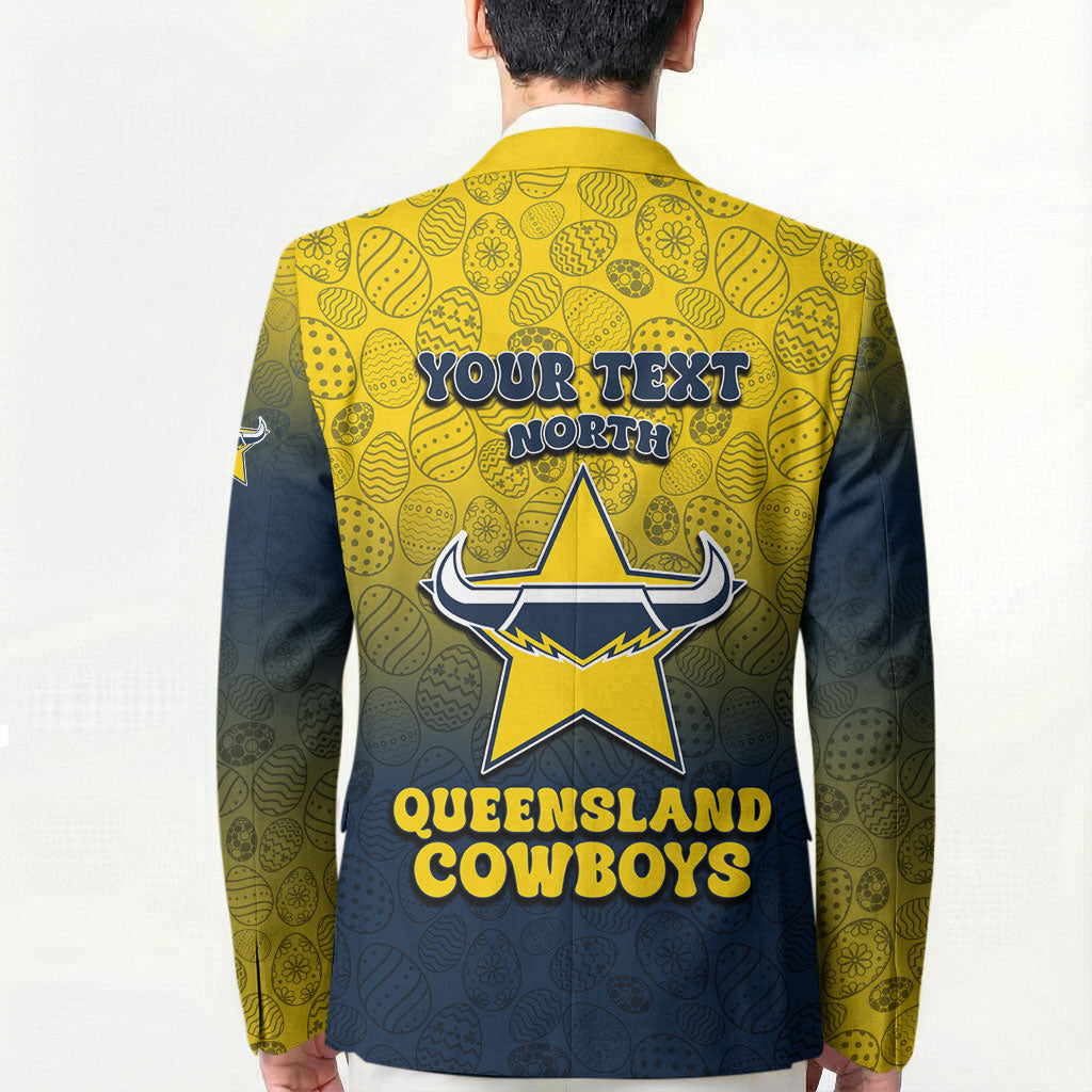 Personalized North Queensland Cowboys Blazer Easter Mascot - Colorful Eggs Cartoon Style