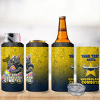 Personalized North Queensland Cowboys 4 in 1 Can Cooler Tumbler Easter Mascot - Colorful Eggs Cartoon Style