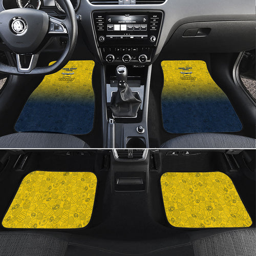Personalized North Queensland Cowboys Car Mats Easter Mascot - Colorful Eggs Cartoon Style