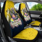 Personalized North Queensland Cowboys Car Seat Cover Easter Mascot - Colorful Eggs Cartoon Style
