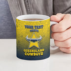 Personalized North Queensland Cowboys Ceramic Mug Easter Mascot - Colorful Eggs Cartoon Style