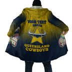 Personalized North Queensland Cowboys Cloak Easter Mascot - Colorful Eggs Cartoon Style