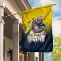 Personalized North Queensland Cowboys Garden Flag Easter Mascot - Colorful Eggs Cartoon Style