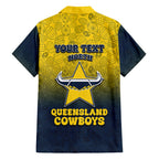 Personalized North Queensland Cowboys Hawaiian Shirt Easter Mascot - Colorful Eggs Cartoon Style