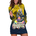 Personalized North Queensland Cowboys Hoodie Dress Easter Mascot - Colorful Eggs Cartoon Style