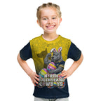 Personalized North Queensland Cowboys Kid T Shirt Easter Mascot - Colorful Eggs Cartoon Style