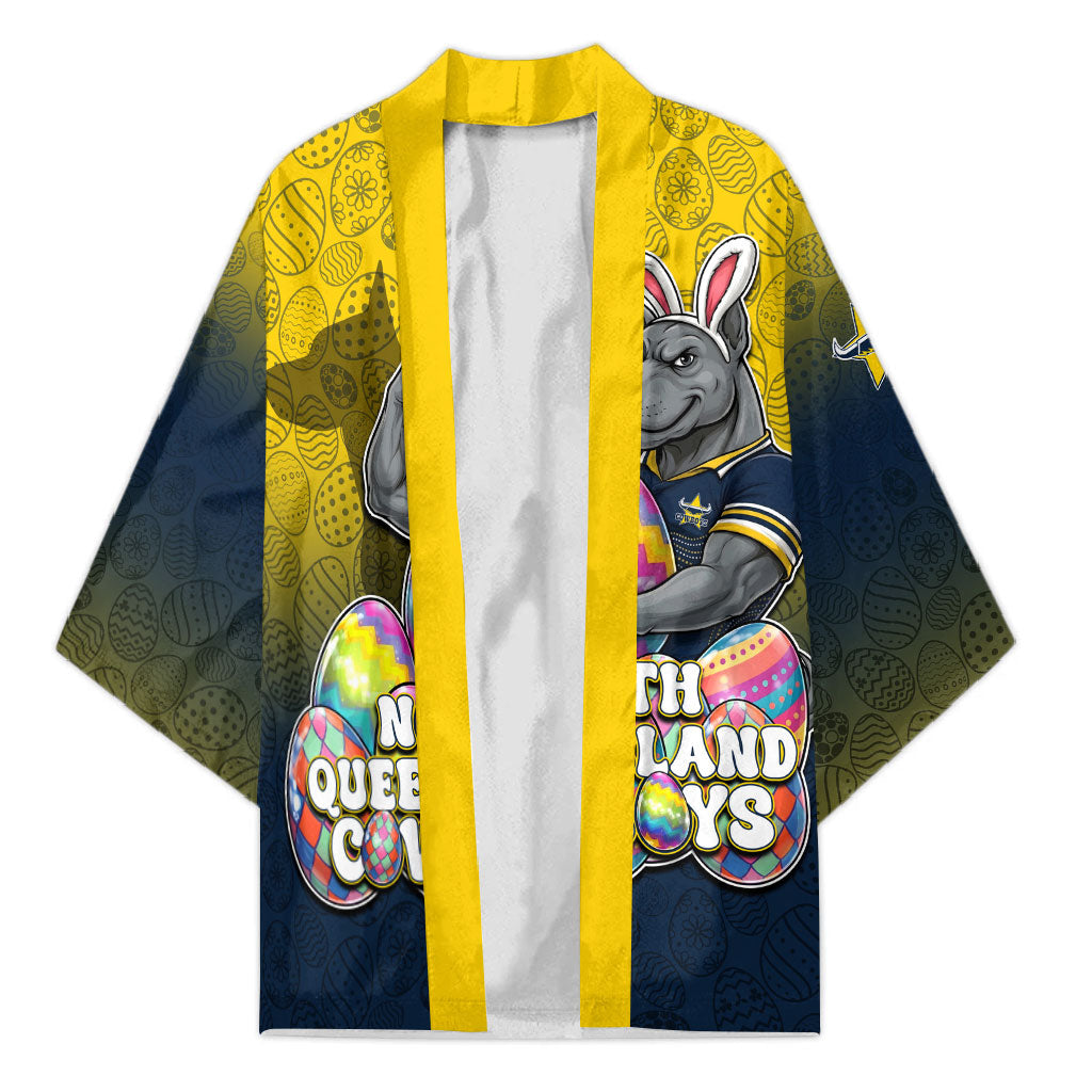 Personalized North Queensland Cowboys Kimono Easter Mascot - Colorful Eggs Cartoon Style