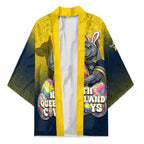 Personalized North Queensland Cowboys Kimono Easter Mascot - Colorful Eggs Cartoon Style