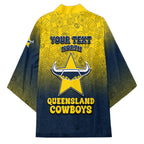 Personalized North Queensland Cowboys Kimono Easter Mascot - Colorful Eggs Cartoon Style