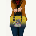 Personalized North Queensland Cowboys Leather Bag Easter Mascot - Colorful Eggs Cartoon Style