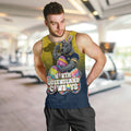 Personalized North Queensland Cowboys Men Tank Top Easter Mascot - Colorful Eggs Cartoon Style