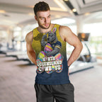 Personalized North Queensland Cowboys Men Tank Top Easter Mascot - Colorful Eggs Cartoon Style