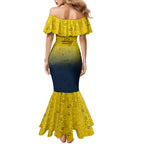 Personalized North Queensland Cowboys Mermaid Dress Easter Mascot - Colorful Eggs Cartoon Style