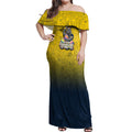 Personalized North Queensland Cowboys Off Shoulder Maxi Dress Easter Mascot - Colorful Eggs Cartoon Style