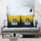 Personalized North Queensland Cowboys Pillow Cover Easter Mascot - Colorful Eggs Cartoon Style