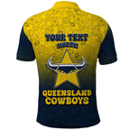 Personalized North Queensland Cowboys Polo Shirt Easter Mascot - Colorful Eggs Cartoon Style