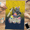 Personalized North Queensland Cowboys Puzzle Easter Mascot - Colorful Eggs Cartoon Style