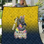 Personalized North Queensland Cowboys Quilt Easter Mascot - Colorful Eggs Cartoon Style