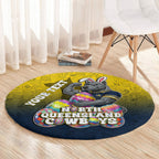 Personalized North Queensland Cowboys Round Carpet Easter Mascot - Colorful Eggs Cartoon Style