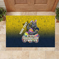 Personalized North Queensland Cowboys Rubber Doormat Easter Mascot - Colorful Eggs Cartoon Style