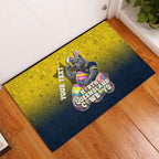 Personalized North Queensland Cowboys Rubber Doormat Easter Mascot - Colorful Eggs Cartoon Style