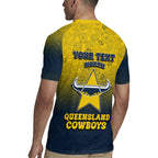 Personalized North Queensland Cowboys Rugby Jersey Easter Mascot - Colorful Eggs Cartoon Style