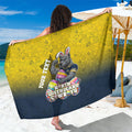 Personalized North Queensland Cowboys Sarong Easter Mascot - Colorful Eggs Cartoon Style