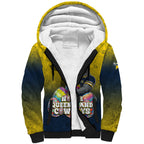 Personalized North Queensland Cowboys Sherpa Hoodie Easter Mascot - Colorful Eggs Cartoon Style