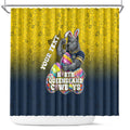 Personalized North Queensland Cowboys Shower Curtain Easter Mascot - Colorful Eggs Cartoon Style