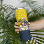Personalized North Queensland Cowboys Skinny Tumbler Easter Mascot - Colorful Eggs Cartoon Style