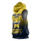 Personalized North Queensland Cowboys Sleeveless Hoodie Easter Mascot - Colorful Eggs Cartoon Style