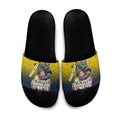 Personalized North Queensland Cowboys Slide Sandals Easter Mascot - Colorful Eggs Cartoon Style