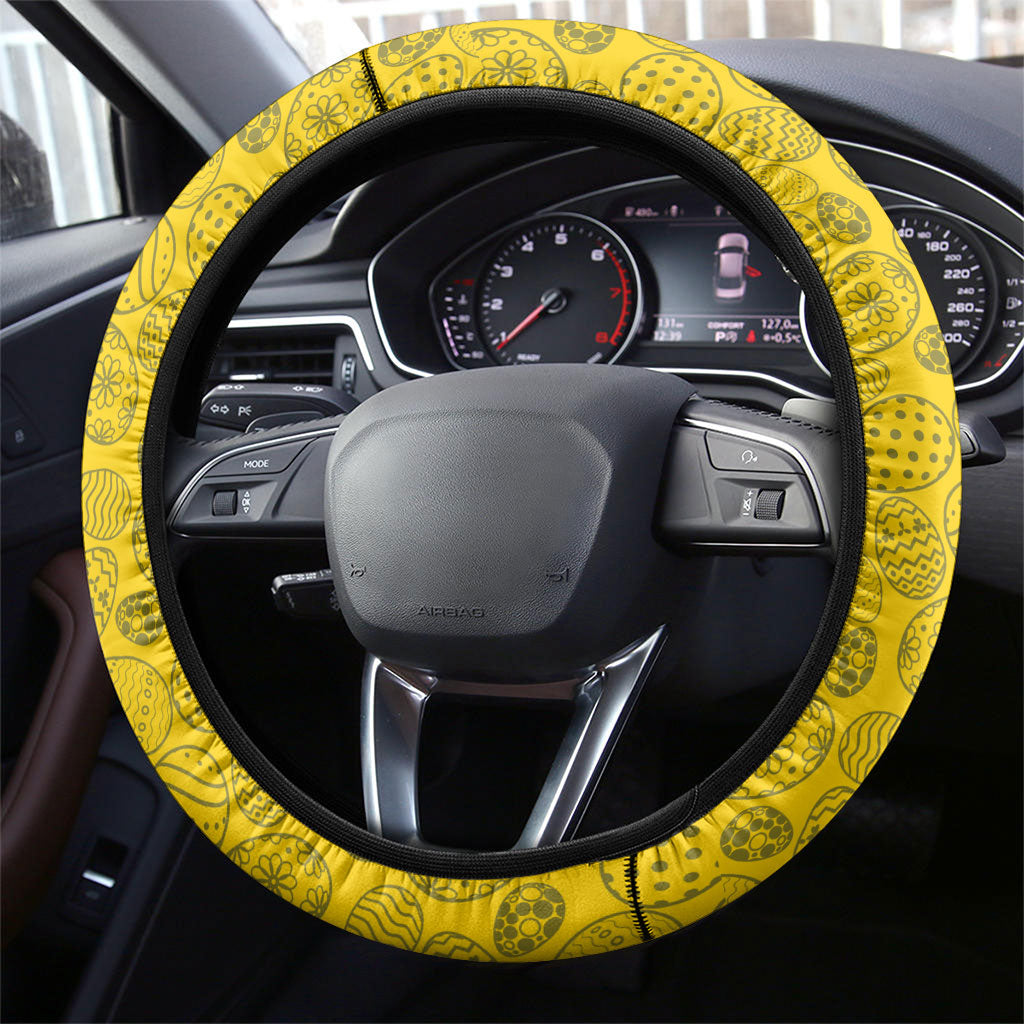 North Queensland Cowboys Steering Wheel Cover Easter Mascot - Colorful Eggs Cartoon Style