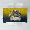 Personalized North Queensland Cowboys Tablecloth Easter Mascot - Colorful Eggs Cartoon Style