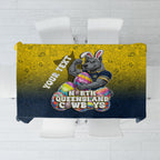 Personalized North Queensland Cowboys Tablecloth Easter Mascot - Colorful Eggs Cartoon Style