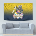 Personalized North Queensland Cowboys Tapestry Easter Mascot - Colorful Eggs Cartoon Style