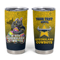 Personalized North Queensland Cowboys Tumbler Cup Easter Mascot - Colorful Eggs Cartoon Style