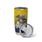 Personalized North Queensland Cowboys Tumbler Cup Easter Mascot - Colorful Eggs Cartoon Style
