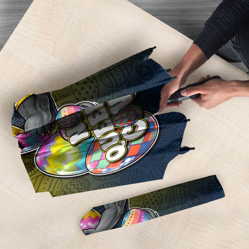 Personalized North Queensland Cowboys Umbrella Easter Mascot - Colorful Eggs Cartoon Style
