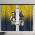 Personalized North Queensland Cowboys Window Curtain Easter Mascot - Colorful Eggs Cartoon Style