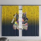Personalized North Queensland Cowboys Window Curtain Easter Mascot - Colorful Eggs Cartoon Style