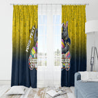 Personalized North Queensland Cowboys Window Curtain Easter Mascot - Colorful Eggs Cartoon Style