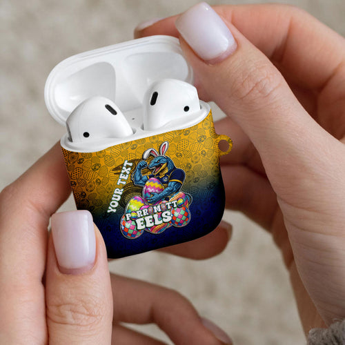 Personalized Parramatta Eels AirPods Case Easter Mascot - Colorful Eggs Cartoon Style