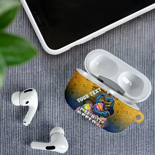 Personalized Parramatta Eels AirPods Case Easter Mascot - Colorful Eggs Cartoon Style