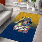 Personalized Parramatta Eels Area Rug Easter Mascot - Colorful Eggs Cartoon Style