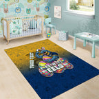 Personalized Parramatta Eels Area Rug Easter Mascot - Colorful Eggs Cartoon Style