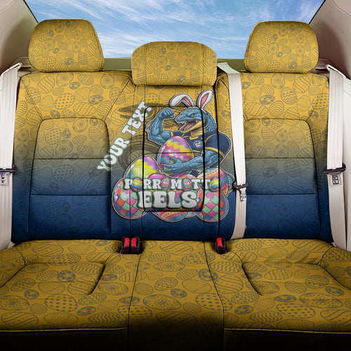 Personalized Parramatta Eels Back Car Seat Cover Easter Mascot - Colorful Eggs Cartoon Style